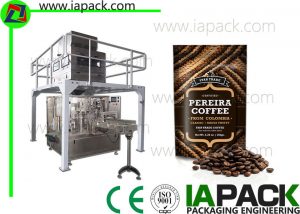 स्वचालित कॉफी सेम पैकिंग मशीन स्टैंड पाउच जिपर फिलर सीलर